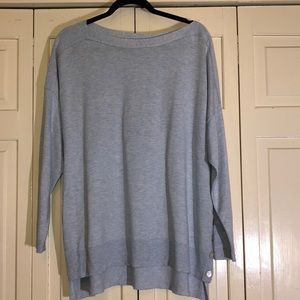 Chico’s Boat Neck Light Blue Lightweight Sweater Side Button Detail SZ 3/16 R1